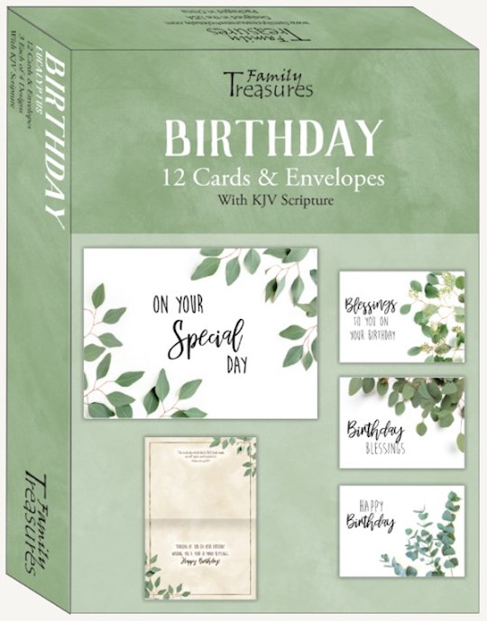 48029X Boxed Card for Birthday - Eucalyptus - Box of 12
