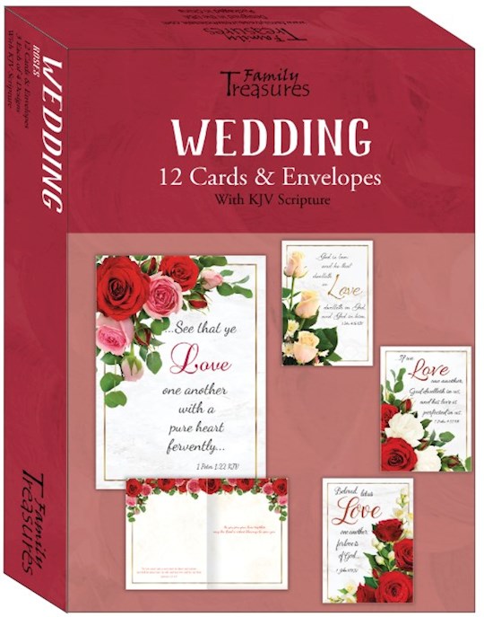 48030X Boxed Card for Wedding - Roses - Box of 12