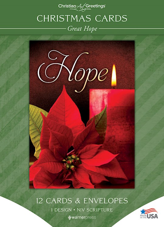 46357X Boxed Card - Christmas- Great Hope Solid Pack - Romans 12-12 NIV - Box of 12