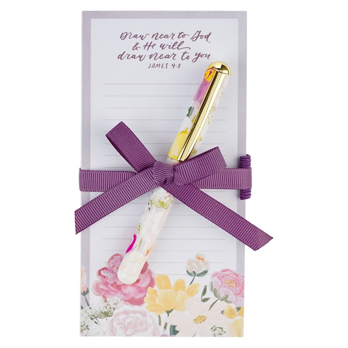 472203 Magnetic Notepad with Pen - Draw Near To God