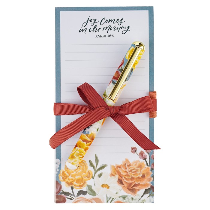472204 Magnetic Notepad with Pen - Joy Comes In The Morning