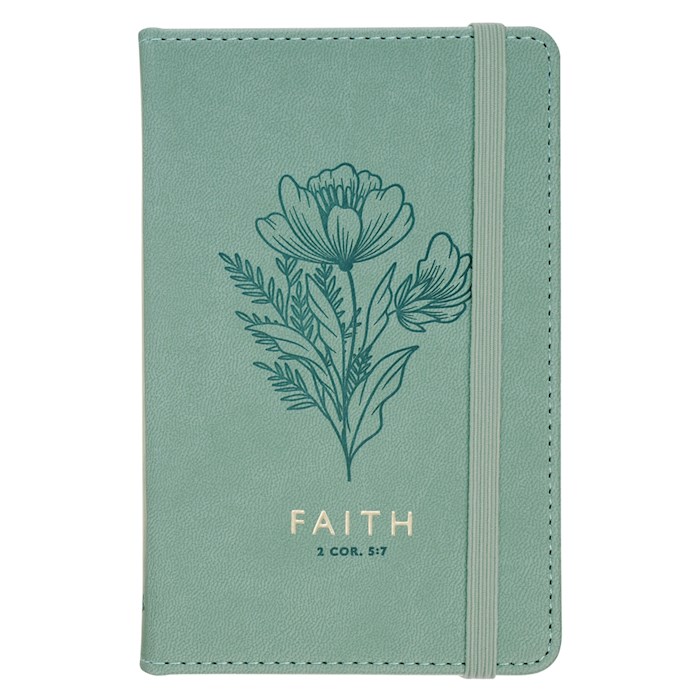 472297 Notebook - Trust - Faith - Mottled Soft Teal with Elastic Closure - Hardcover