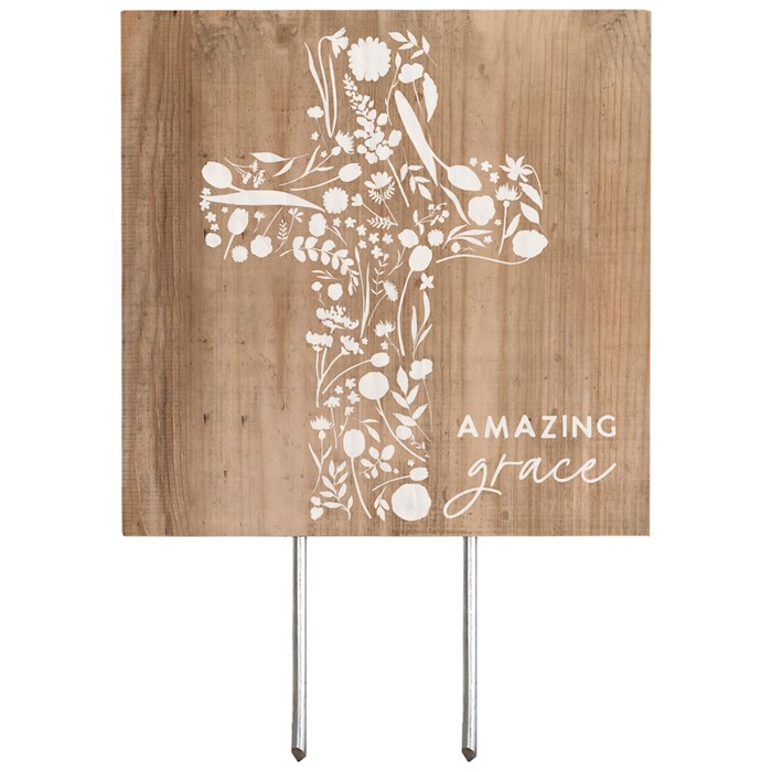 472311 Plant Thought - Amazing Grace & Cross - 4 x 5.75 in.