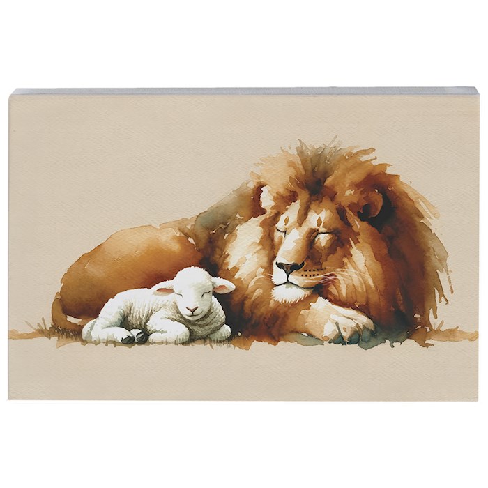 470561 Small Talk Rectangle - Lion Lamb Art - 3.5 x 5.25