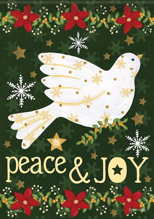 41461X Garden Flag - Durasoft - Peace & Joy - 12.5 x 18 in.