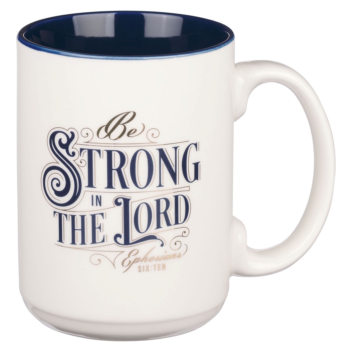 Picture of Christian Art Gifts 380570 Mug - Strong in The Lord - Ephesians 6-10 - Blue