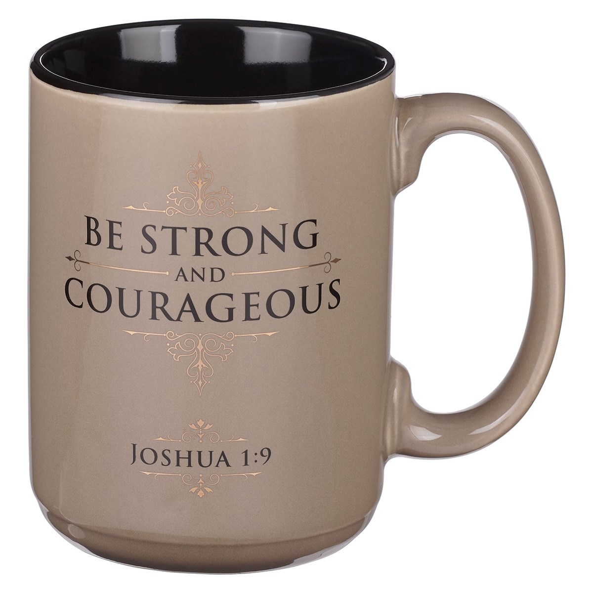 Picture of Christian Art Gifts 380576 Mug - Be Strong & Courageous - Joshua 1-9 - Tan