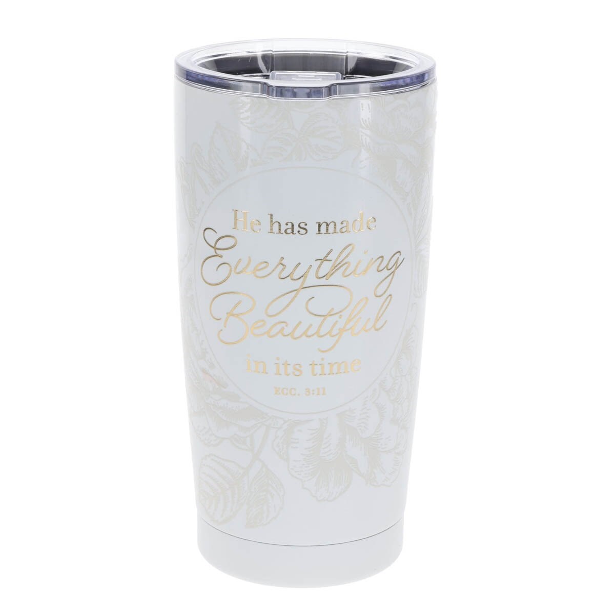 Picture of Christian Art Gifts 380595 Stainless Steel Tumbler - Ivory - Everything Beautiful Ecc. 3-11