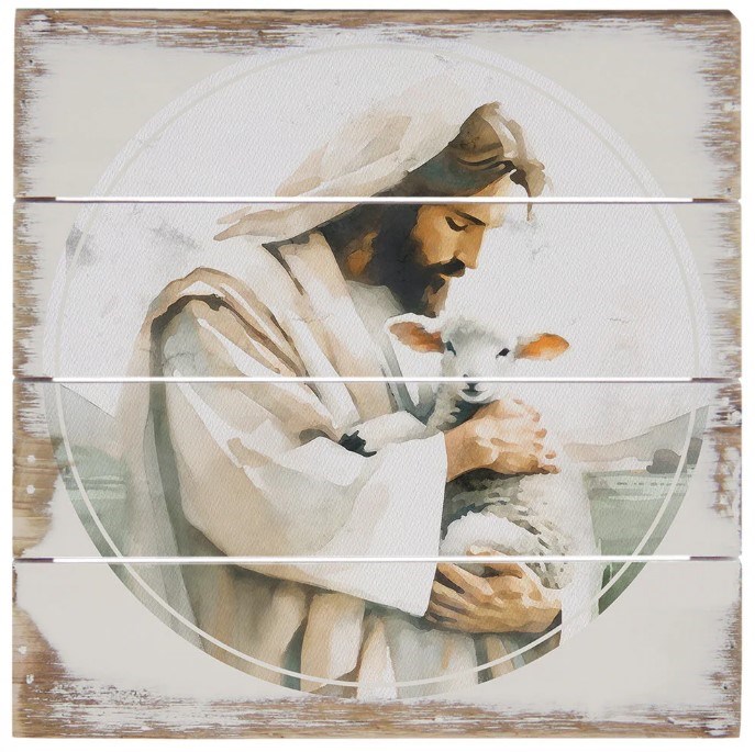 463091 6 x 6 in. Jesus Lamb Petite Pallet Art