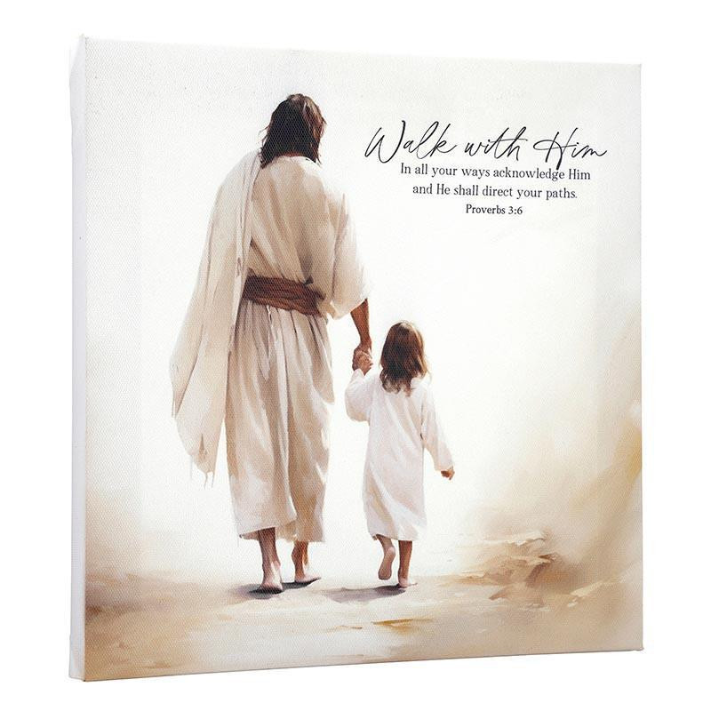 630523 11 x 11 in. Walk With Him Canvas Print