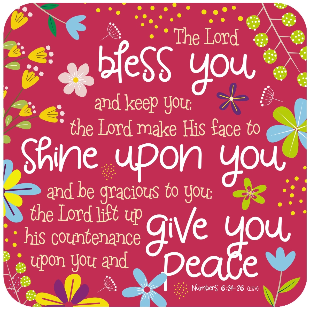571337 Coaster - Bless You - Pink - Pack of 6