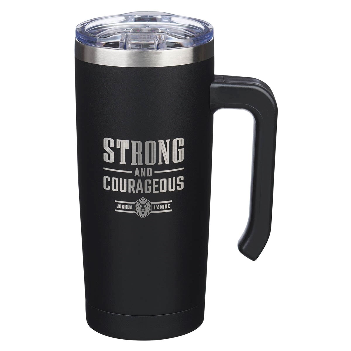 Picture of Christian Art Gifts 472187 Stainless Steel Be Strong & Courageous Travel Mug