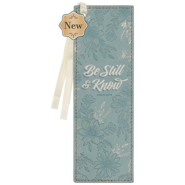 745648 Bookmark Faux Leather Teal Be Still & Know Psalm 46.10