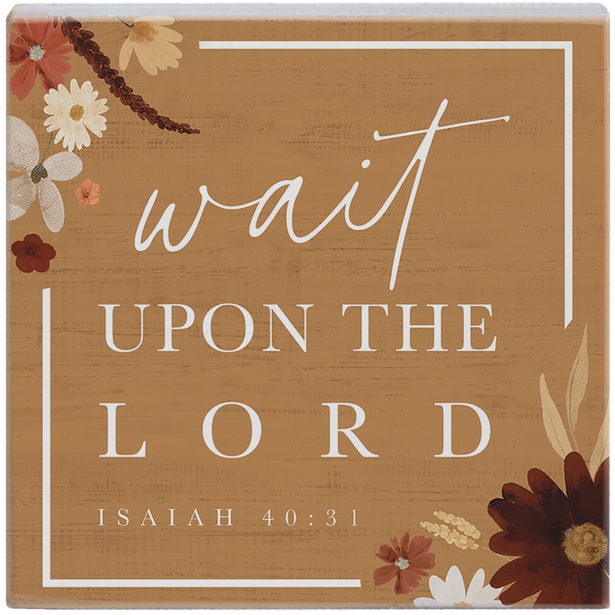 41341X 5.25 x 5.25 in. Small Talk Square Wait Upon The Lord