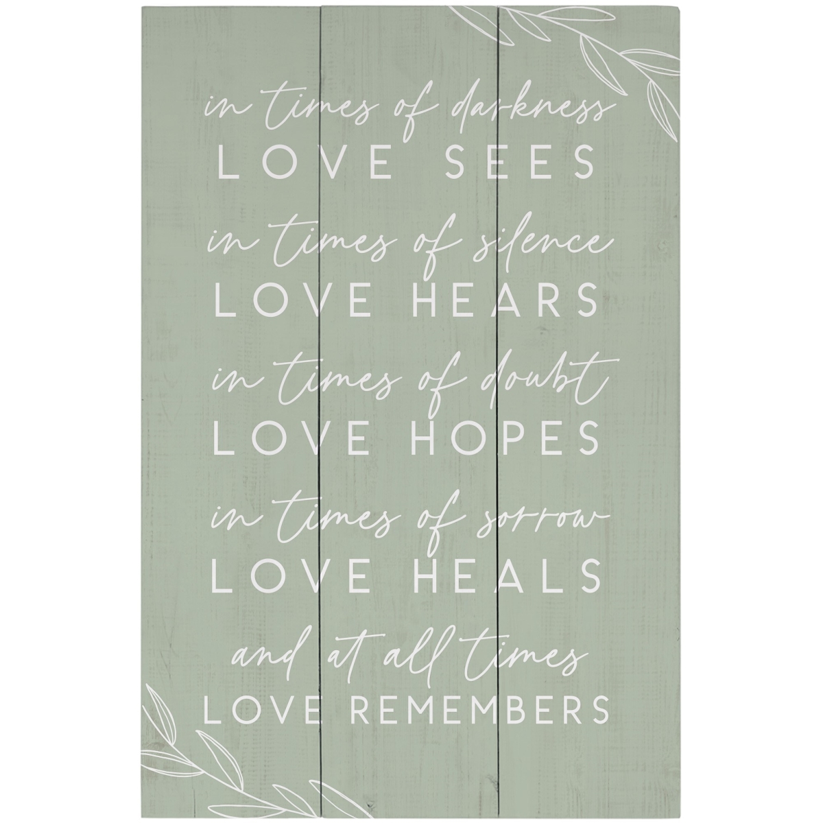 471492 10.75 x 16 in. Rustic Pallet Love Remembers Wall Decor - Green