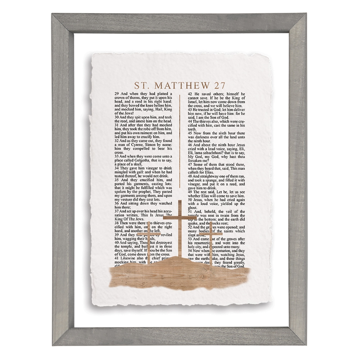 470516 Rectangle Floating Art - Matthew 27 Crosses - 14 x 11 in.