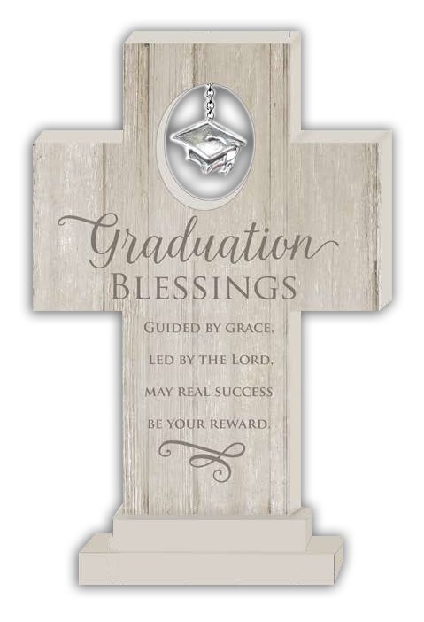 170457 Standing Wall Cross - Graduation Blessings - 6 in.