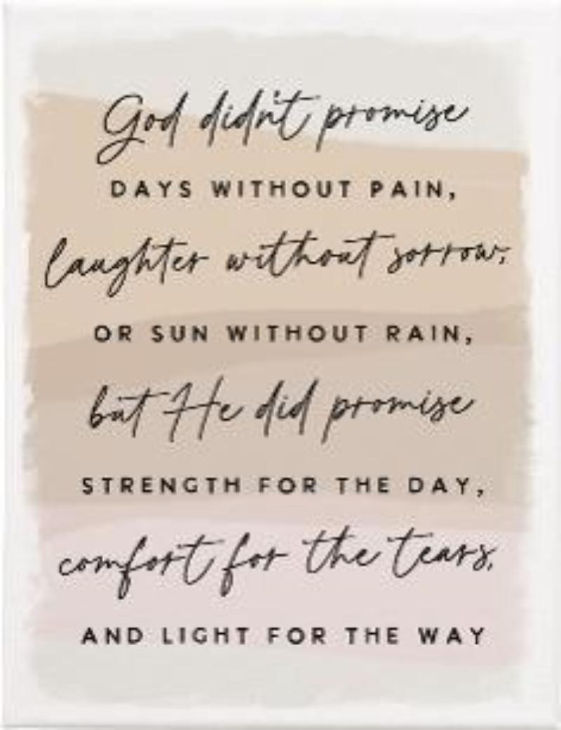 359503 Wrapped Canvas - God Didnt Promise - 9 x 12 in.