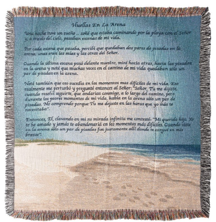 479273 Spanish Throw - Footprints in The Sand - Tapestry - 50 x 60 in.
