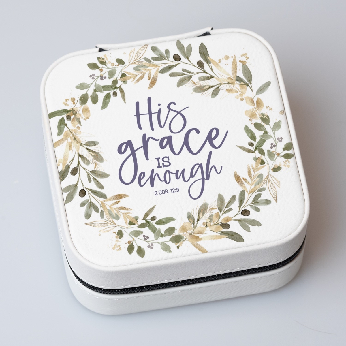 344848 Jewelry Box - Small - His Grace - 2 Cor. 12 - 9