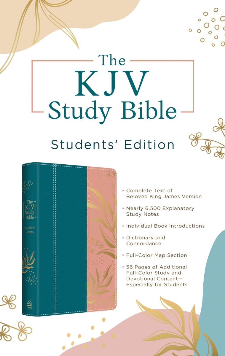 Barbour Publishing 330319 KJV Study Bible Students Edition-Tropical Botanicals Dicarta Book