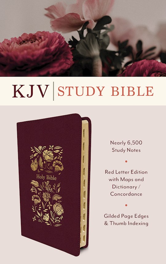 Barbour Publishing 340612 Crimson Bouquet DiCarta Indexed KJV Study Bible
