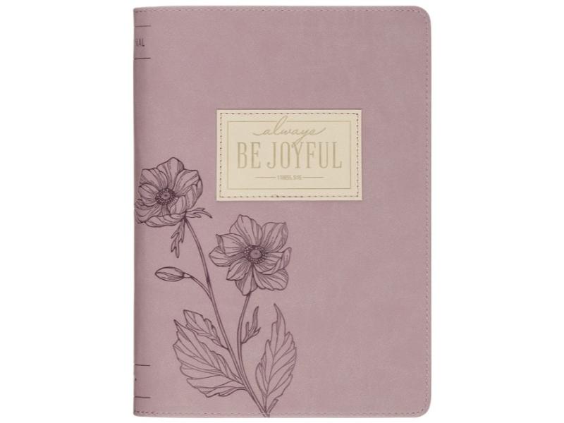 745739 Dusty Mauve Be Joyful 1 Thess 5-16 Classic Zip Journal