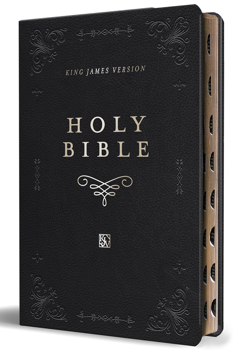 380045 KJV Giant Print Thinline Bible - Black Imitation Leather Indexed