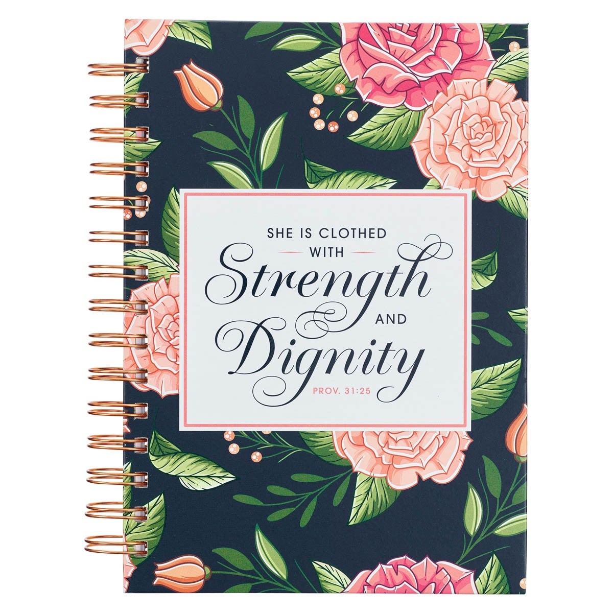 276393 Wirebound - Navy Floral Strength & Dignity Prov. 31-25 Journal