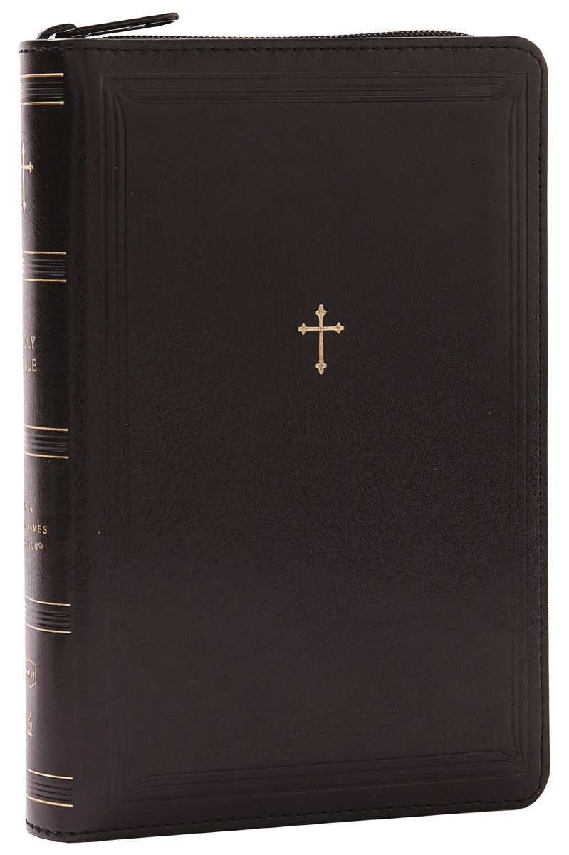214907 NKJV Compact Paragraph-Style Reference Bible Comfort Print Leathers - Black