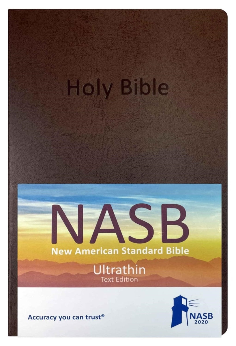 329440 NASB 2020 Ultrathin Text Edition - Brown Flush Book - Cut Leathertex