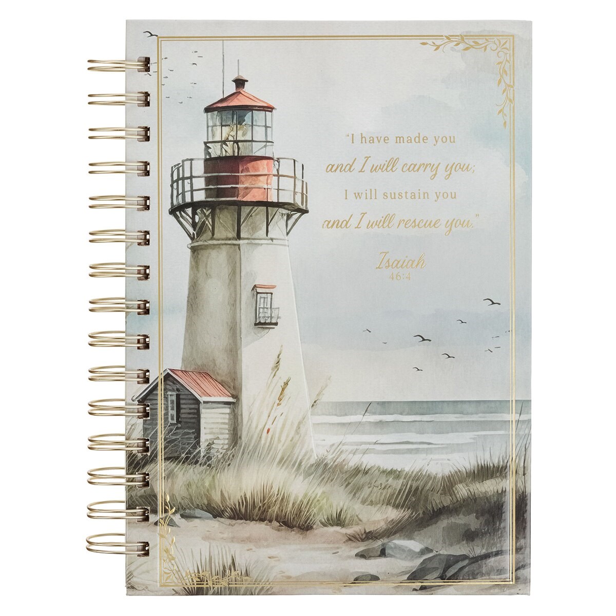 348541 Wire Bound I Will Carry You Isa. 46-4 Lighthouse Journal Book