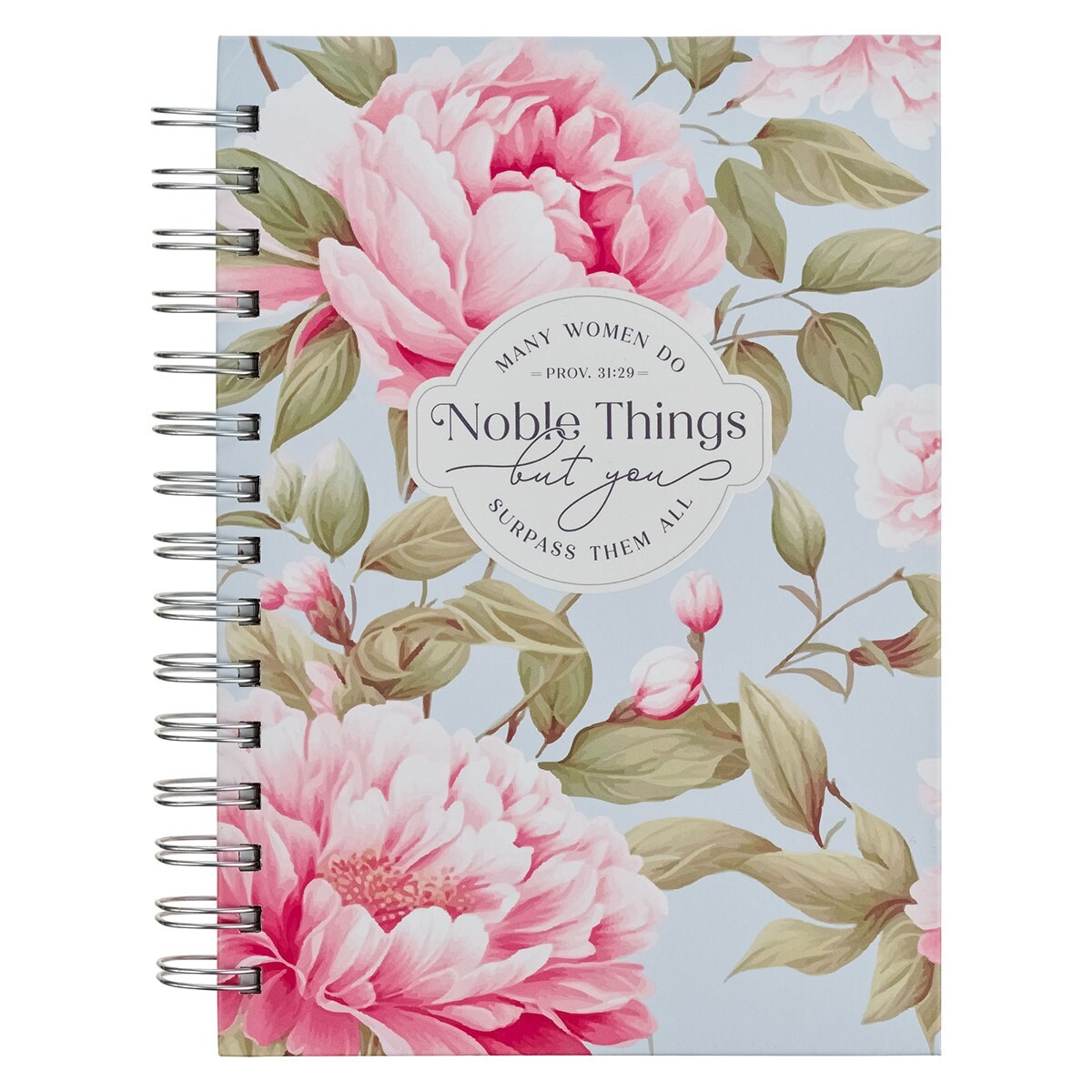 348544 Journal Wirebound - Noble Things Prov. 31-29 Book - Pink Peony