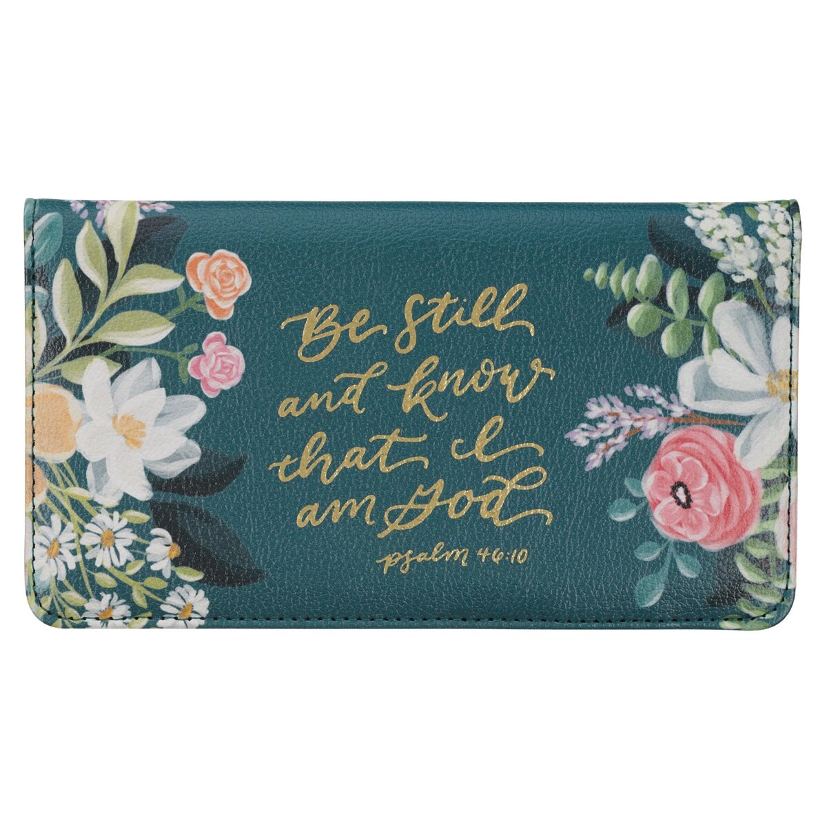 368350 Checkbook & Wallet - Be Still Ps. 46-10 - Teal