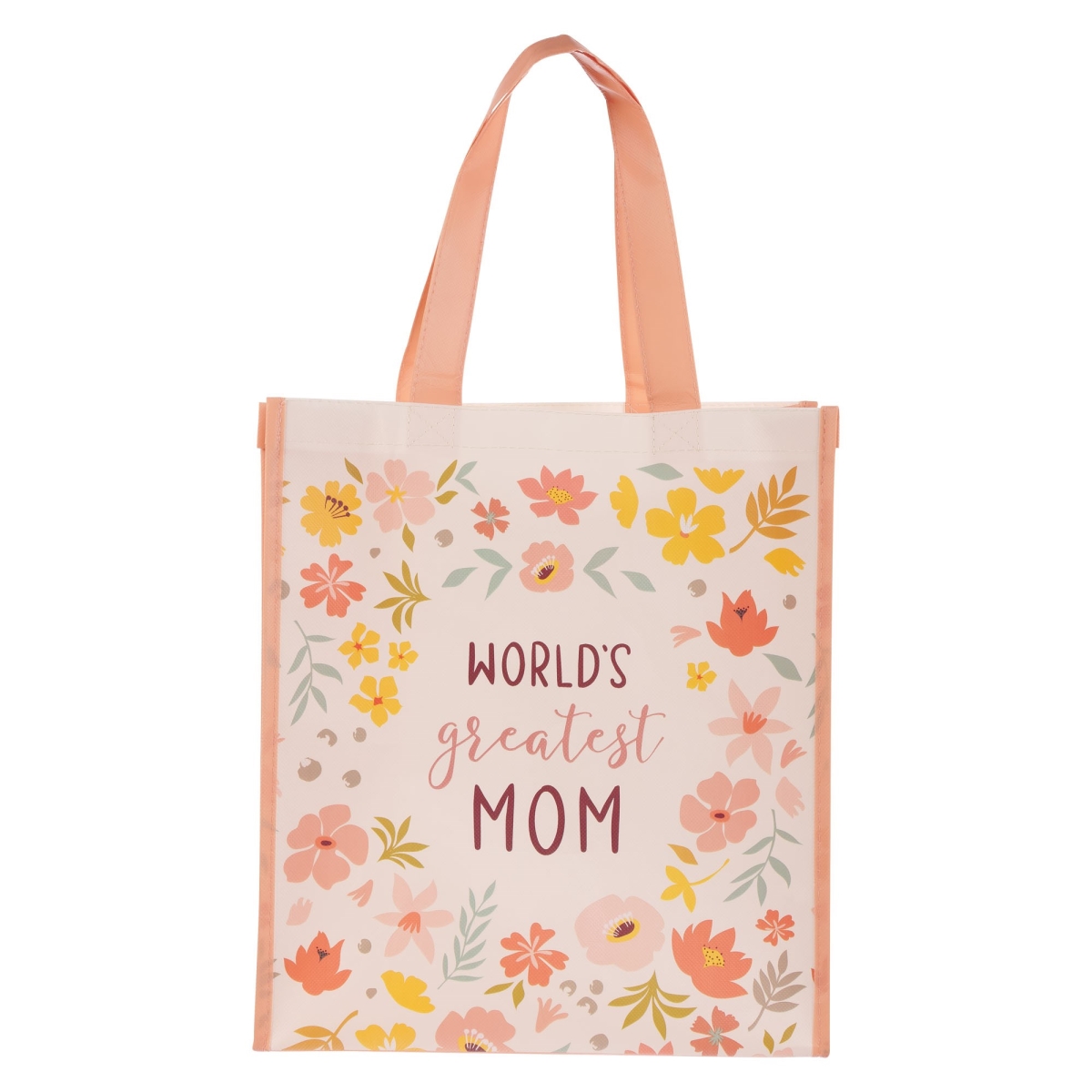 368374 Tote - Worlds Greatest Mom - Floral Print