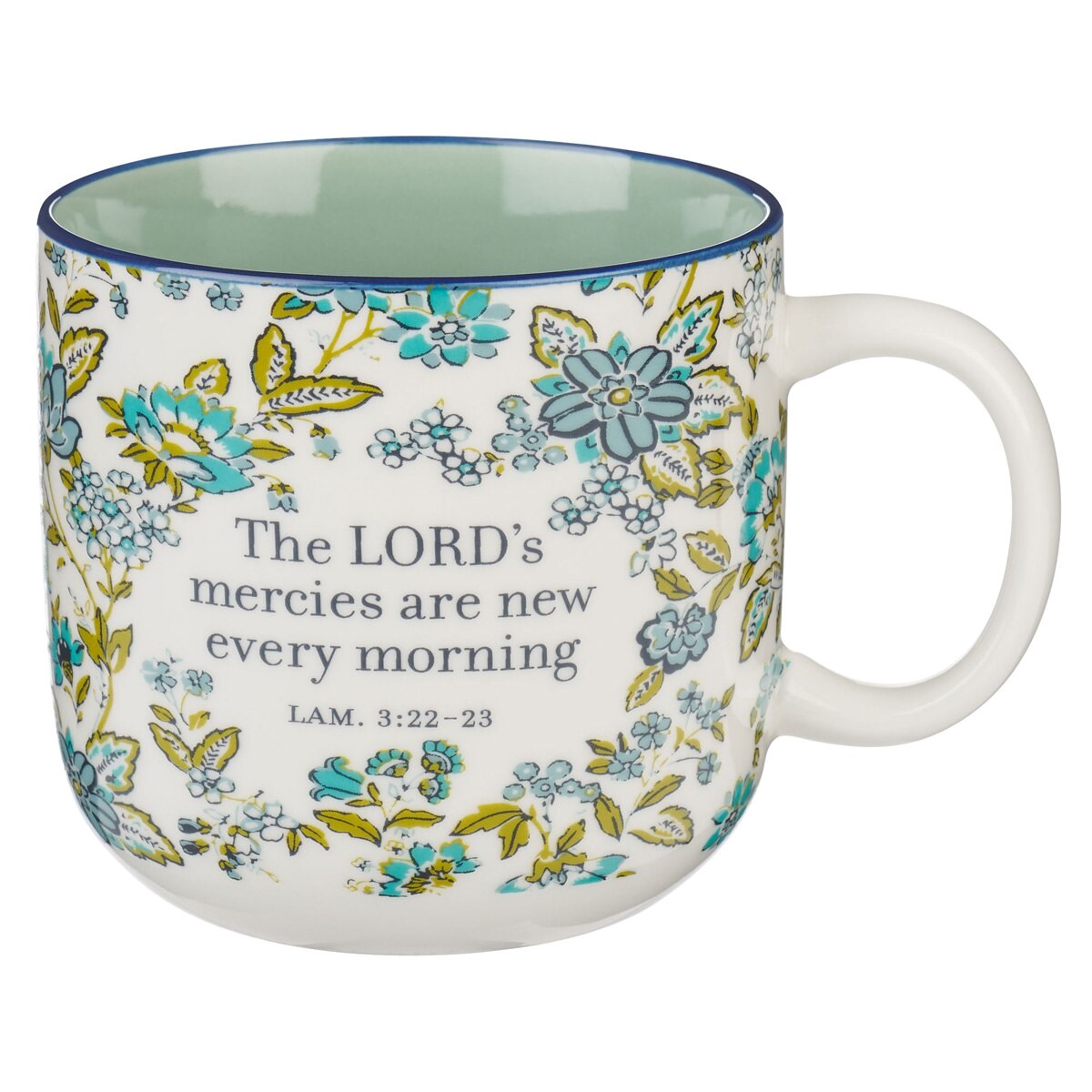 Picture of Christian Art Gifts 471785 Ceramic Mug - Mercies Lam. 3-22-23 - Teal