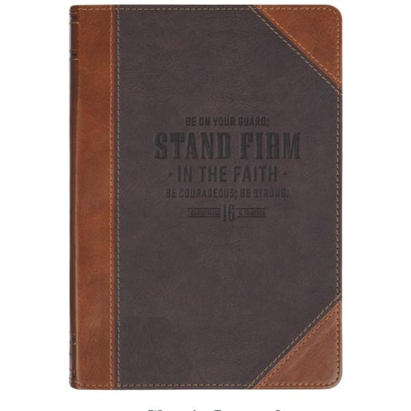 745729 Journal Classic Two-tone Brown Stand Firm 1 Cor. 16-13