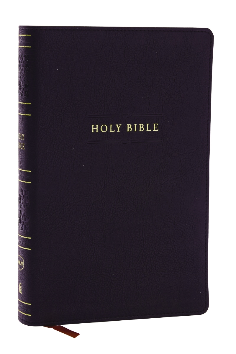 304513 NKJV Personal Size Reference Holy Large Comfort Print Bible - Black Leathersoft