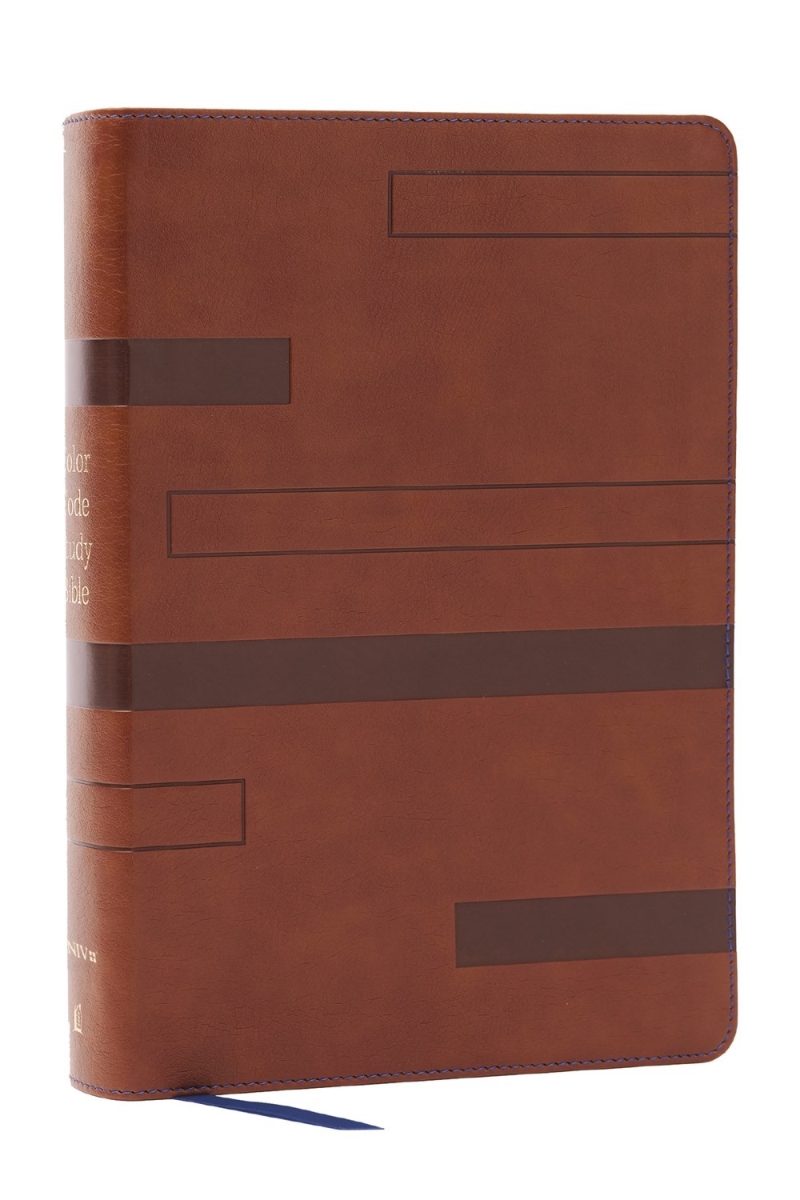 70877X NIV Color Code Study Bible - Comfort Print - Brown Leathersoft