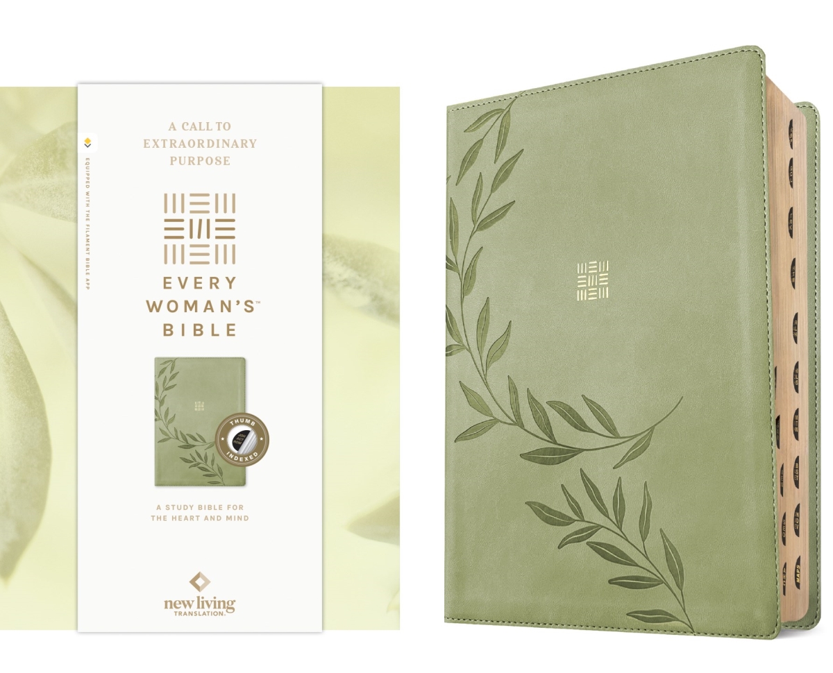 454298 NLT Every Womans Filament-Enabled Edition-Olive Branch Green Leatherlike Indexed Bible