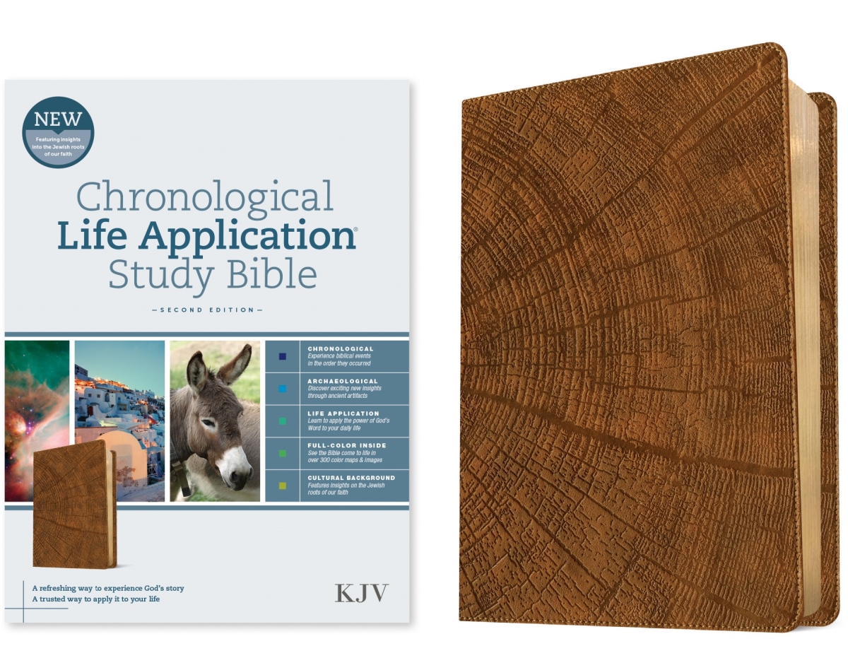 463069 KJV Chronological Life Application Study Bible - Second Edition - Heritage Oak Camel Leatherlike