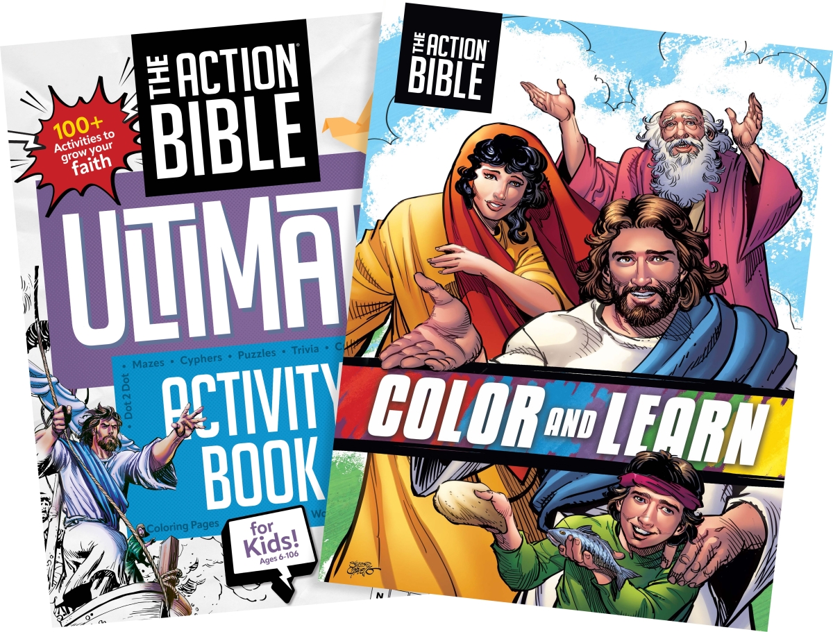 David C. Cook 452339 The Action Bible Ultimate Coloring & Activity Pack - 2-in-1
