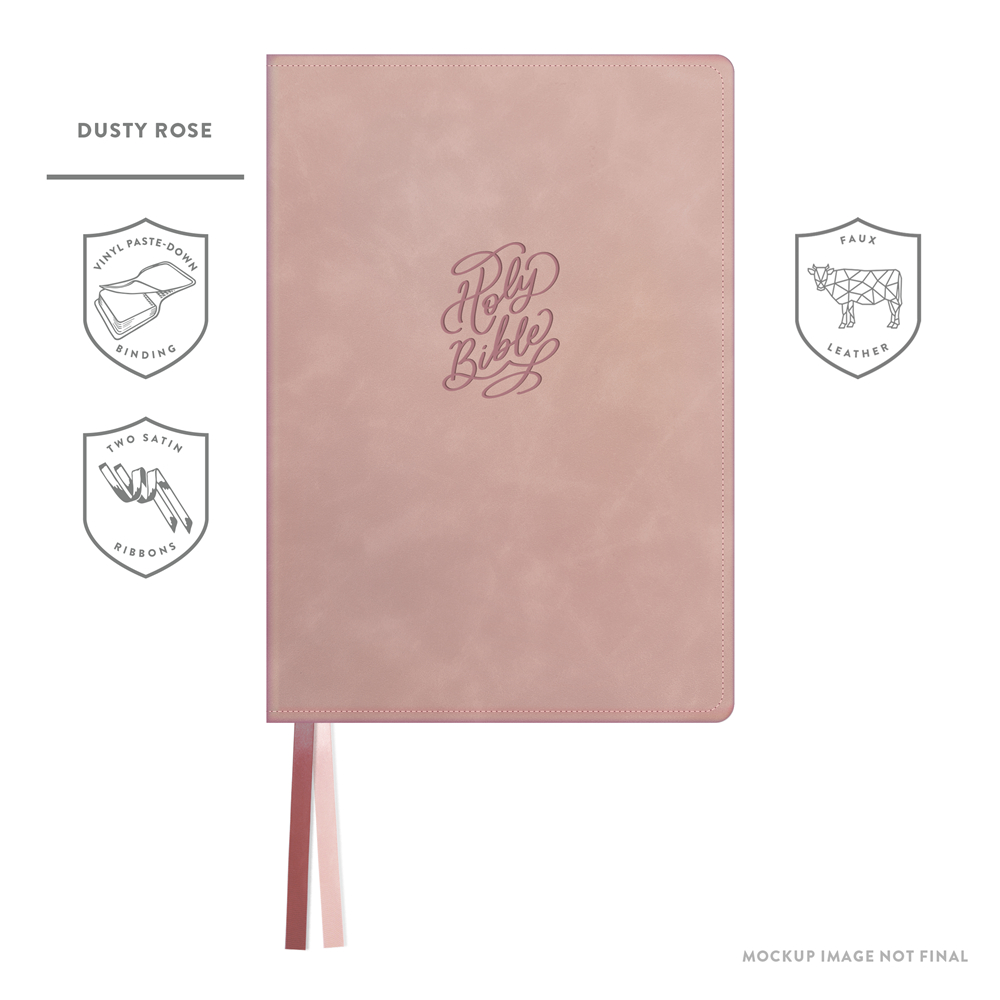 Steadfast Bibles 645899 LSB Portable Paragraph Reference Dusty Rose Paste - Down Faux Leather Red Letter Book