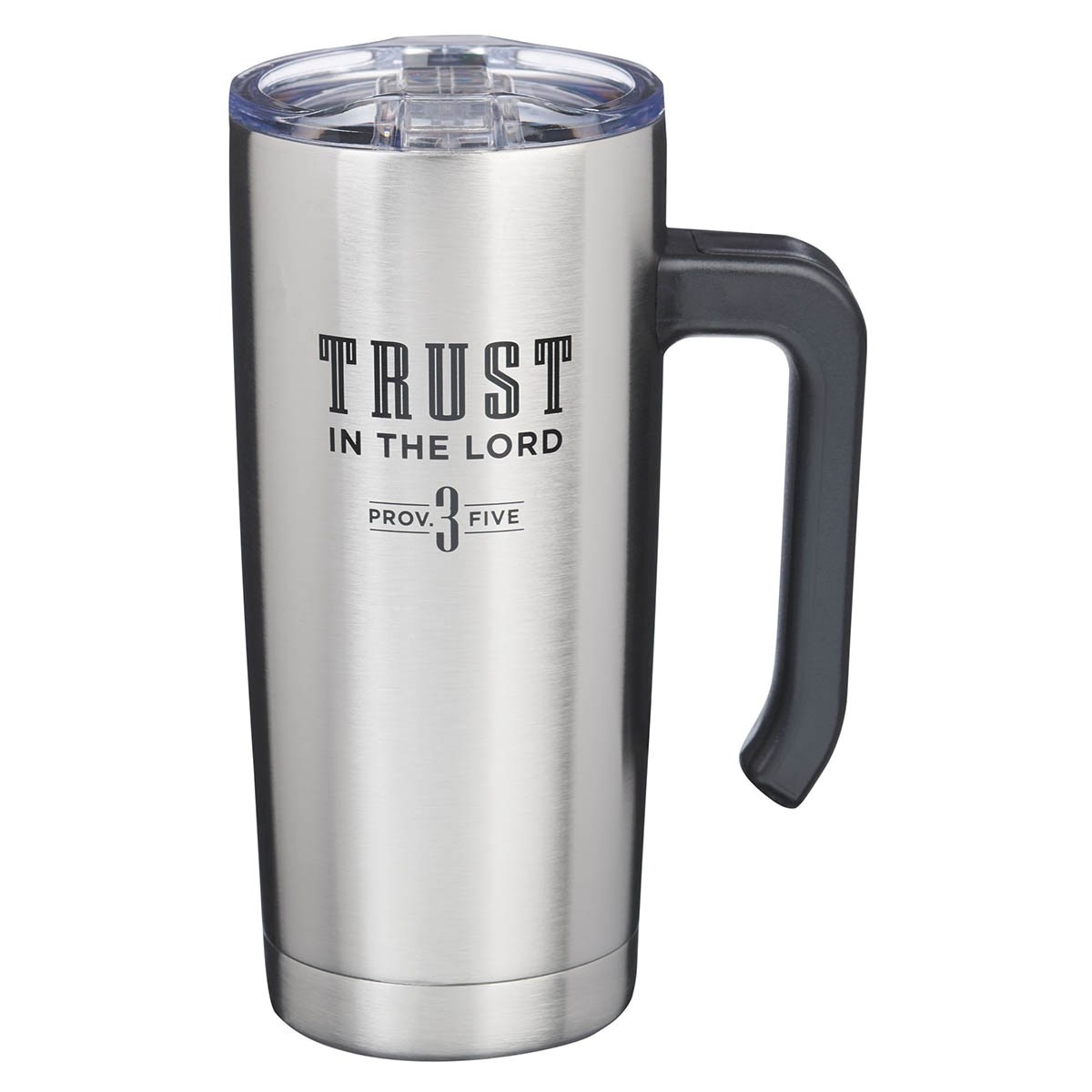 Picture of Christian Art Gifts 47218X Travel Mug - Trust in The Lord - Stainless Steel