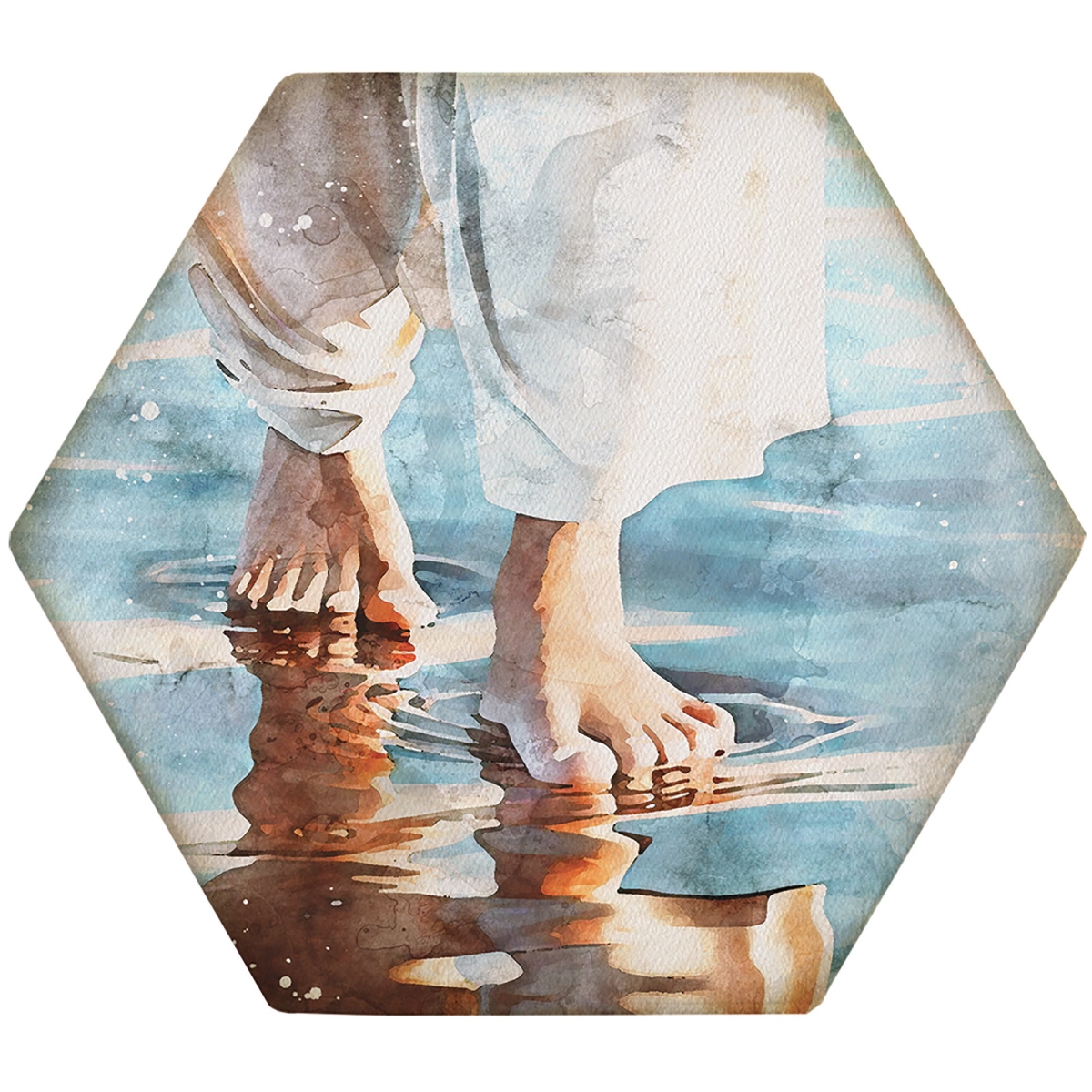 Picture of Sere Surroundings 470574 Coaster - Honeycomb - Jesus On Water - 4.5 x 3.785 in.