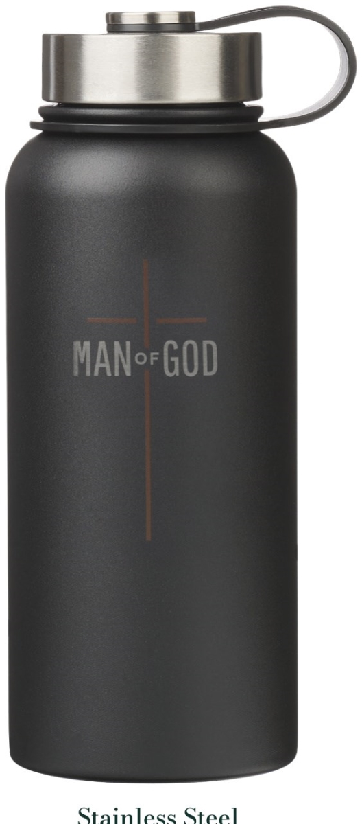 Picture of Christian Art Gifts 745707 32 oz Stainless Steel Man of God Water Bottle - Black