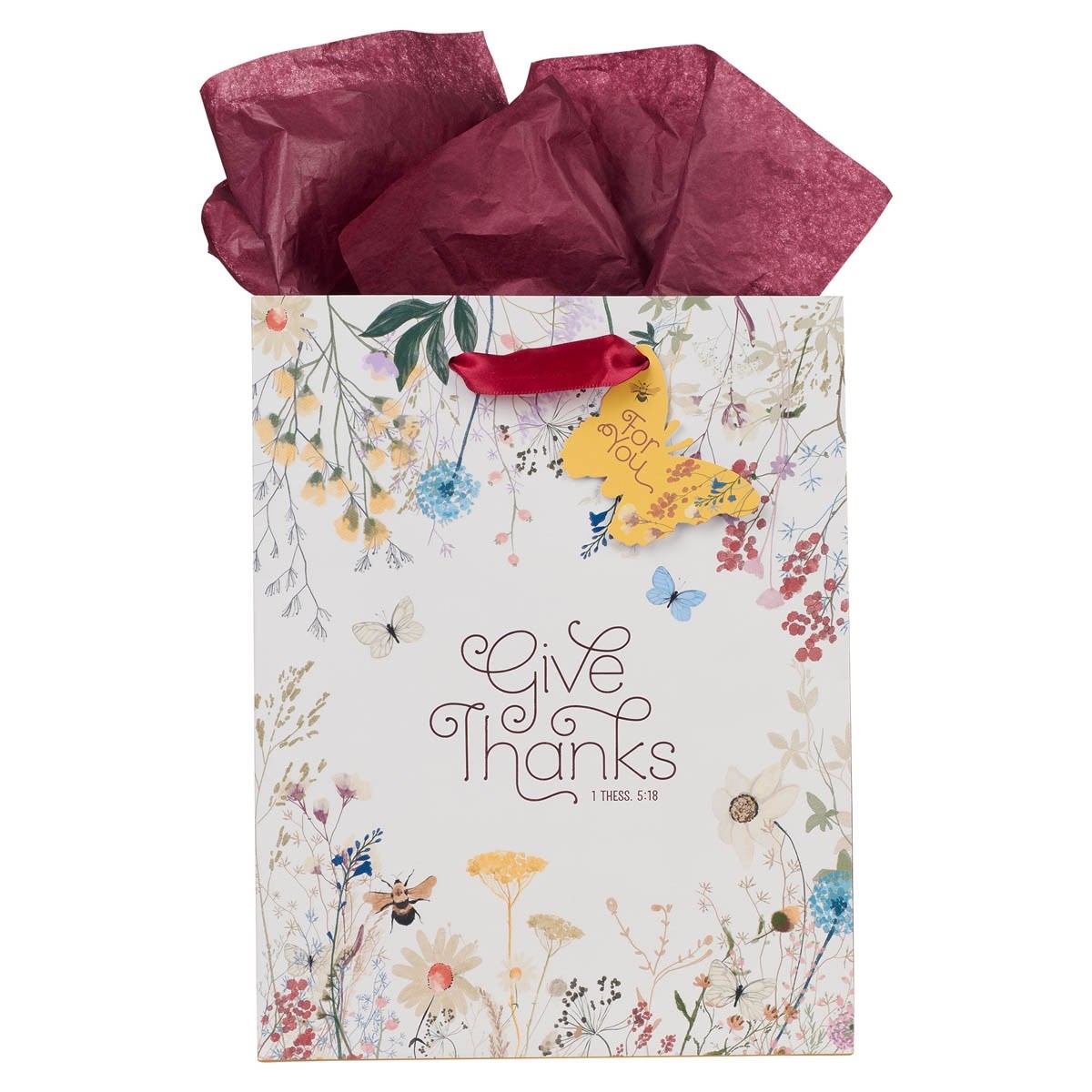 224652 Gift Bag - Medium - Give Thanks 1 Thess. 5-18