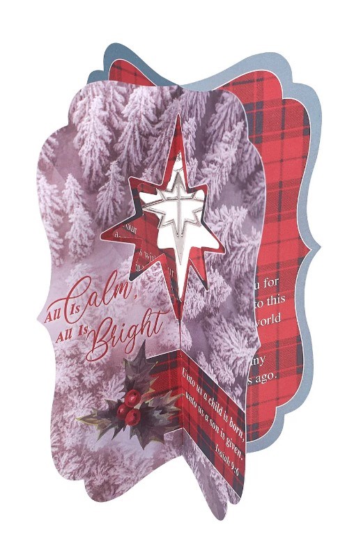 Christ to All 352109 Card - Dimensional - All Is Calm All Is Bright
