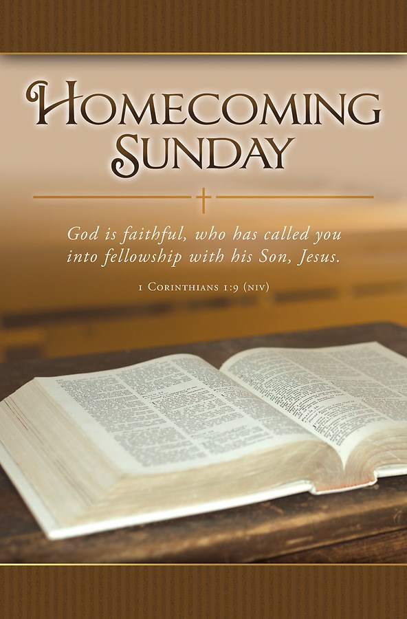 361406 Bulletin-Homecoming Sunday & God Is Faithful - 1 Corinthians 1-9 NIV Book - Pack of 100
