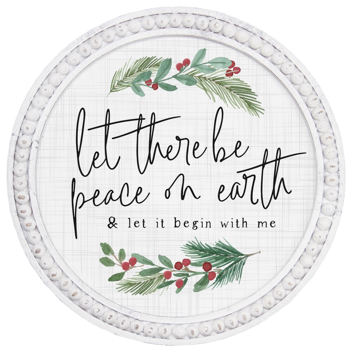 359676 Beaded Art Round - Let There Be Peace - 14 x 14 in.